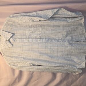 Banana Republic Men's White Checkered Shirt 16-16.5 Large (Christina #12)